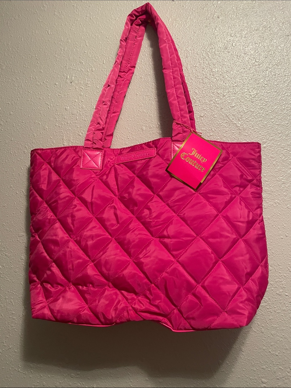 Juicy Couture Bright Pink Quilted Tote